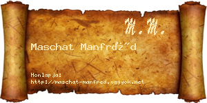Maschat Manfréd névjegykártya